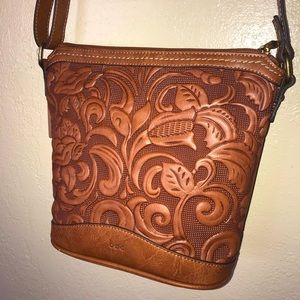 b.ø.c. Vegan Leather Botanica Tooled Crossbody Bag